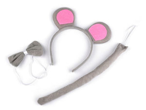 Kids Plush Animal Costume Accessory Set - Dress-Up Headband with Ears, Bow Tie, and Tail for Carnival, Birthdays, and Cosplay