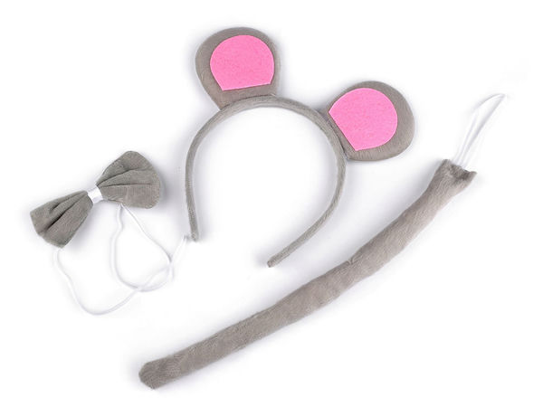 Kids Plush Animal Costume Accessory Set - Dress-Up Headband with Ears, Bow Tie, and Tail for Carnival, Birthdays, and Cosplay