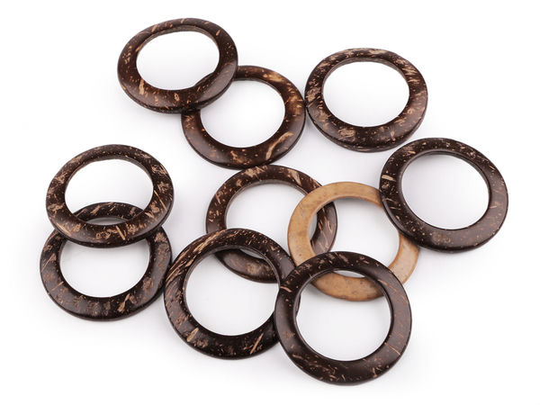 Natural Coconut Rings (50mm Ø) - Premium Wooden Rings for Handbag Handles, Macramé & DIY Craft Projects