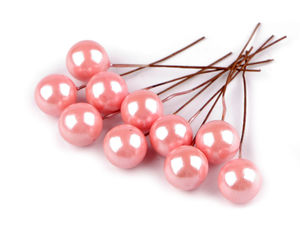 Premium Decorative Berry Balls on Flexible Floristic Wire (1.5 cm) - Floral & Craft Accents