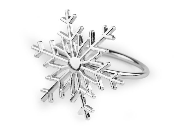 Elegant Snowflake Metal Napkin Rings - Festive Christmas Table Setting Decor
