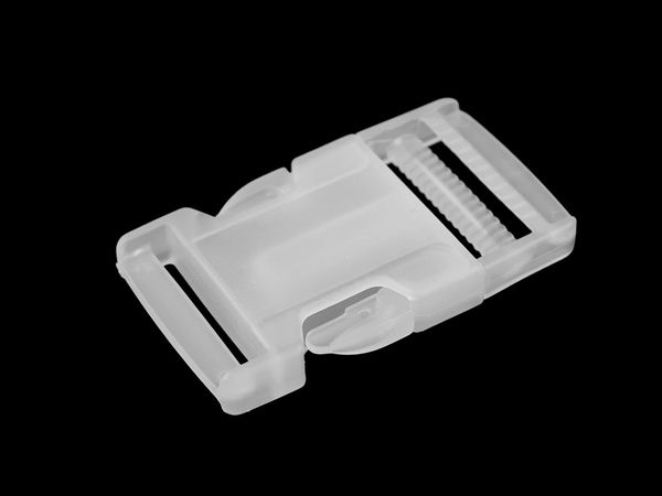 Transparent Plastic Side Release Buckle with Strap Adjuster (25mm, 32mm) | Heavy-Duty Quick-Release Trident Fastener for Backpacks & Belts