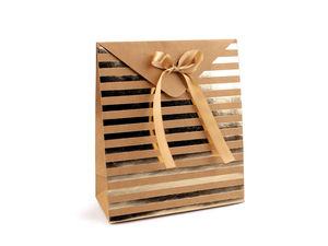 Decorative Kraft Paper Gift Boxes with Satin Ribbon Bows (2-Pack) - Premium Assorted Metallic Prints for Small Gifts