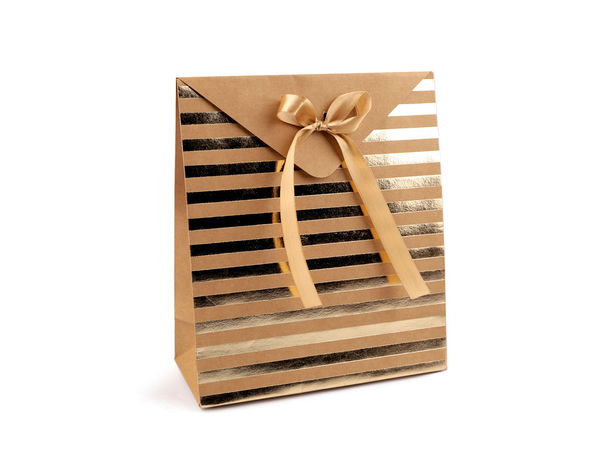 Decorative Kraft Paper Gift Boxes with Satin Ribbon Bows (2-Pack) - Premium Assorted Metallic Prints for Small Gifts