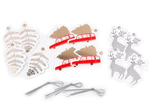 Premium Christmas Gift Tags with Metallic Accents & Hanging Cords - 12-Piece Holiday Paper Gift Label Set for Crafting and Wrapping