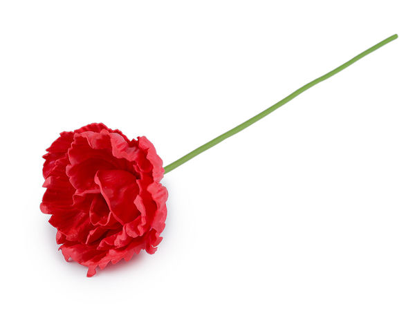 Artificial Red Poppy Flower Stem - Premium Faux Foam Rubber Floral Spray for Vases & Ikebana