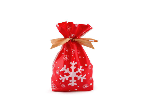 Festive Christmas Drawstring Gift Bags with Satin Ribbon - Premium Matte Semi-Transparent Candy & Goodie Treat Bags (12 x 17.5 cm)