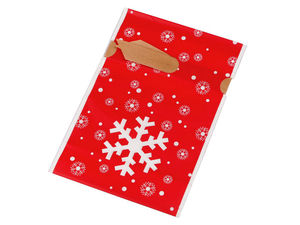 Festive Holiday Christmas Drawstring Gift Bags with Satin Ribbon 15x23 cm – Premium Matte Candy & Goodie Favor Bags