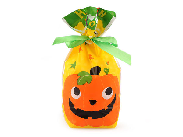 Premium Halloween Drawstring Gift Bags - Matte Semi-Transparent Candy & Goody Pouches with Satin Ribbon, 15x22.5 cm