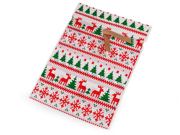 Christmas Drawstring Gift and Candy Bags with Satin Ribbon, Matte Semi-Transparent Goodie Bags (23 x 33 cm)