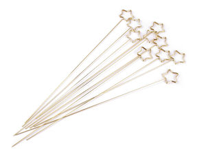 Gold Metal Photo and Card Holder Picks for Floral Arrangements & Table Settings - Heart and Star Designs