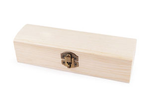 Premium Wooden Treasure Chest Craft Box with Convex Lid and Metal Clasp - Blank DIY Wood Box for Decoupage, Painting, and Gifting