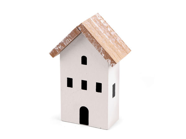 Decorative All-Wooden House Silhouette Accent – One-Sided Display for Shelves, Windowsills & Mantels