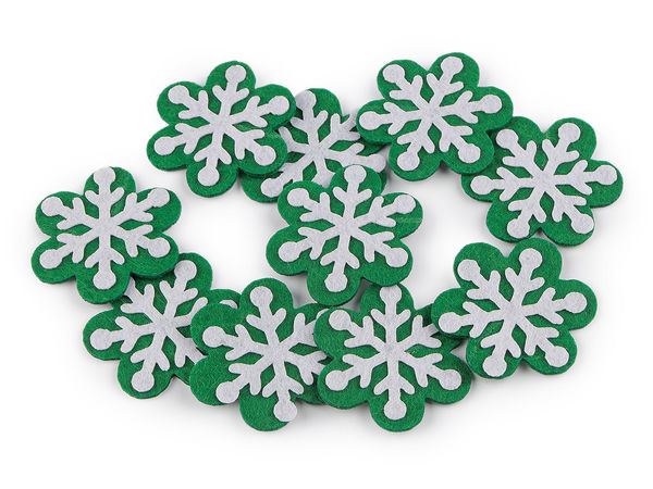Premium Felt Christmas Snowflake Embellishments (50mm) - Festive Decorative Felt Shapes for Crafts, Sewing, and Holiday Decor