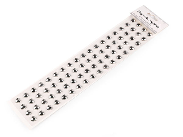 Metallic Self-Adhesive Heart Rhinestone Strips (10mm, 72-Count) - Premium Peel-and-Stick Ribbon Gems for Crafts, Scrapbooking & Wedding DIY