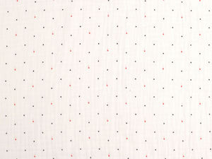 Premium Polka Dot Double Gauze Muslin Fabric - Off-White Cotton Fabric for Apparel, Swaddles, and Crafts