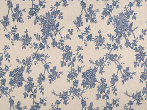 Premium Floral Pattern Cotton-Linen Imitation Canvas Fabric - Burlap Blue