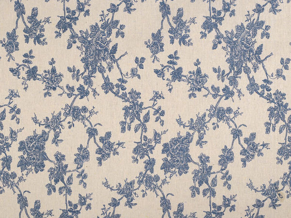 Premium Floral Pattern Cotton-Linen Imitation Canvas Fabric - Burlap Blue