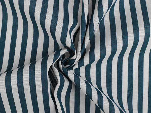 Striped Cotton Canvas Fabric (Linen-Imitation) - Durable Coarse Weave for Home Decor, Table Linens, and Crafts
