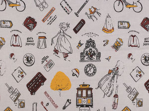 Premium Cotton Linen-Imitation Canvas Fabric – Coarse Plain Weave Polka Dot Print for Home Decor & Crafting