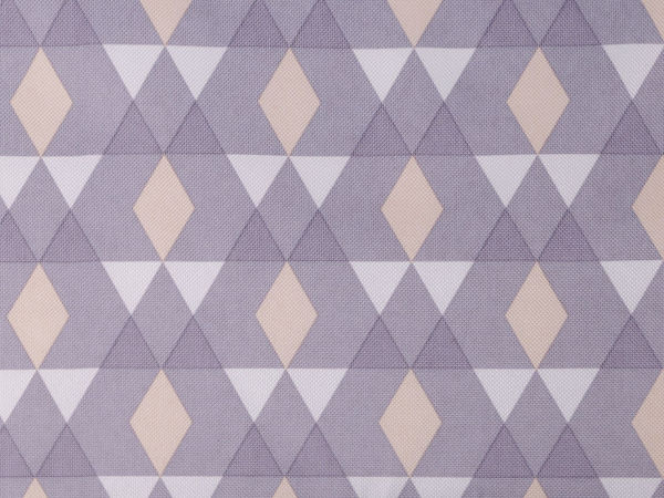 Heavy-Duty 600D Waterproof Outdoor Fabric - Geometric Triangle Pattern PVC-Coated Canvas
