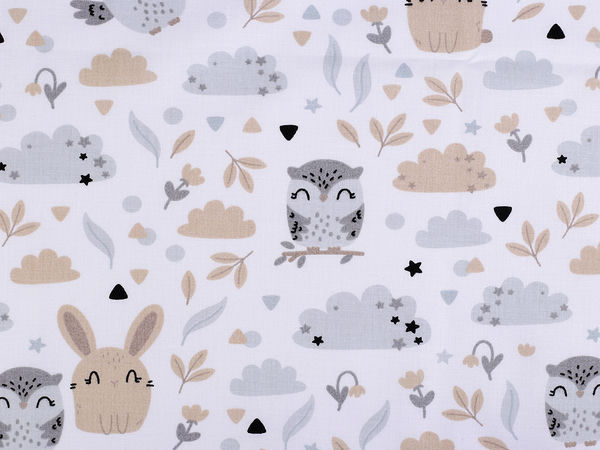 Premium Forest Animals Pattern Cotton Canvas Fabric - High-Quality Cotton for Children's Bedding, Curtains, and Home Decor