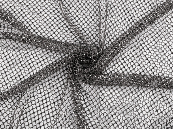 Premium Elastic Rhinestone Mesh Fabric - Four-Way Stretch Sparkling Netting for Gowns and Dancewear
