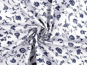 Premium Floral Cotton Canvas Fabric - Botanical & Flower Motif Crafting Material