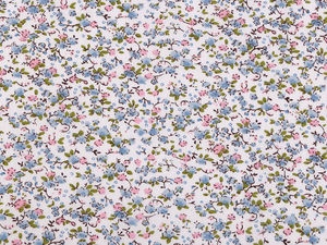 Premium Floral Print Cotton Fabric - Soft Cotton-Linen Blend with Delicate Flower Motifs