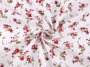 Premium Floral Cotton Linen Canvas Fabric - Small Flower Motif