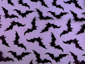 Bat-Print Chiffon Knit Fabric - Premium Lightweight Halloween Decoration & Crafting Material