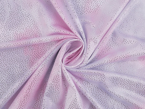 Metallic Silver Dot Sparkle Swimwear Fabric - Premium 4-Way Stretch Knit for Activewear, Dancewear & Costumes