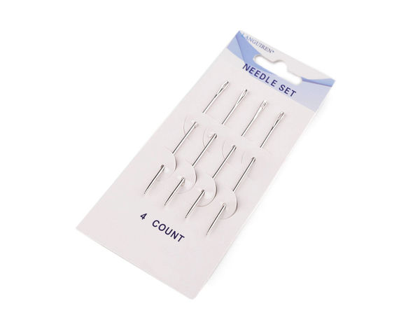 Premium Long Hand Sewing and Patching Needles - Sharp Tip & Large Eye - Nickel Finish