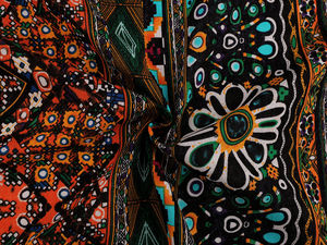 Premium Ethno Print Cotton Canvas Fabric - Soft Thin-Weave for Apparel and Home Decor