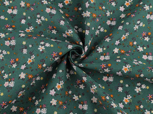 Premium Fine-Weave Cotton Canvas Fabric with Delicate Floral Motif for Apparel and Home Decor