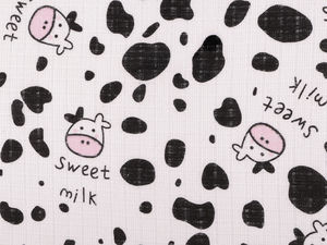 Premium Double-Layer Cotton Muslin Fabric - Cow Print Flannel for Diapers, Bibs & Nursery Essentials