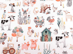 Premium Pet Motif Cotton Canvas Fabric - High-Quality Cotton for Bedding, Home Decor, and Crafts