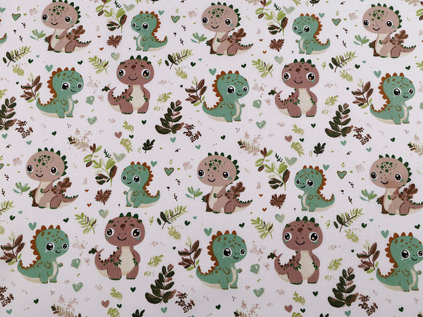 Premium Dinosaur Motif Cotton Canvas Fabric - Children's Craft & Home Decor Sewing Material