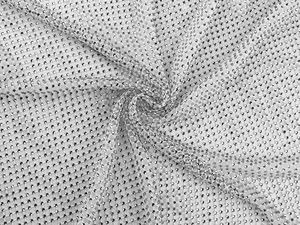 Premium Four-Way Stretch Rhinestone Mesh Fabric - Elastic Netting for Evening Wear and Ball Gowns