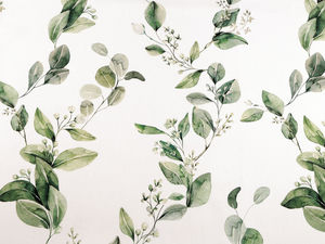 Premium Cotton Blend Half Panama Fabric - Botanical Print for Home Decor & Crafting