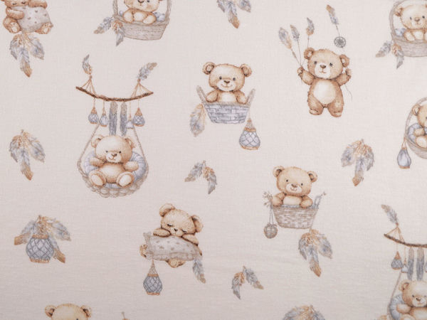Premium Teddy Bear Cotton Flannel Fabric (Light Beige) - Soft, Warm Material for Pajamas, Bedding & Children's Decor