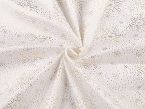 Luxurious Metallic Gold Snowflake Print Velvet Fabric – Premium Festive Material for Sewing, Decor, and Costumes