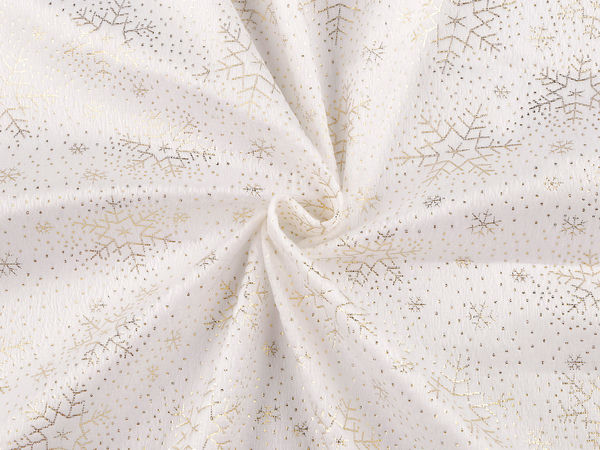 Luxurious Metallic Gold Snowflake Print Velvet Fabric – Premium Festive Material for Sewing, Decor, and Costumes