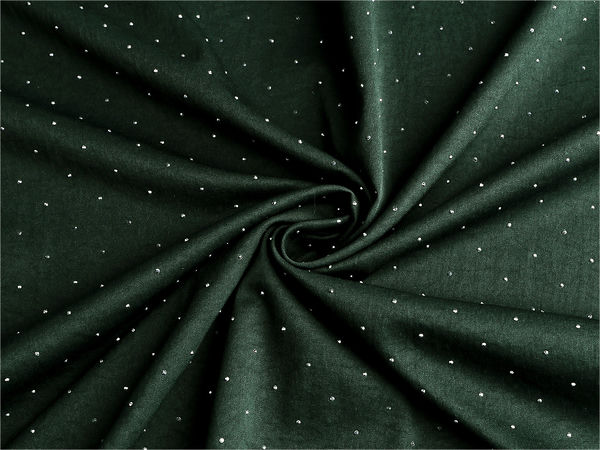 Premium Stretch Garment Fabric with Shimmering Hotfix Rhinestones