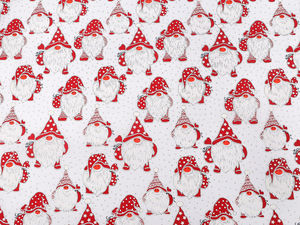 Premium Glitter Christmas Elf Decorative Fabric - Stiff Craft Canvas for Holiday Tablecloths and Sewing (White)