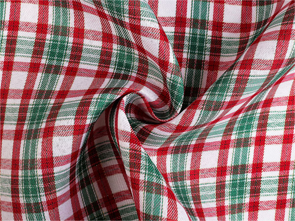 Premium Checkered Christmas Fabric with Glittering Lurex | Festive Holiday Crafting & Decorating Fabric
