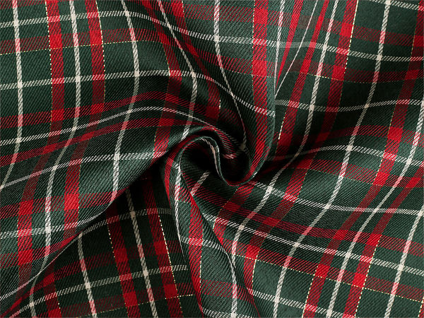 Premium Checkered Christmas Fabric with Glittering Lurex | Festive Holiday Crafting & Decorating Fabric