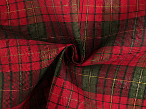 Premium Checkered Christmas Fabric with Glittering Lurex | Festive Holiday Crafting & Decorating Fabric