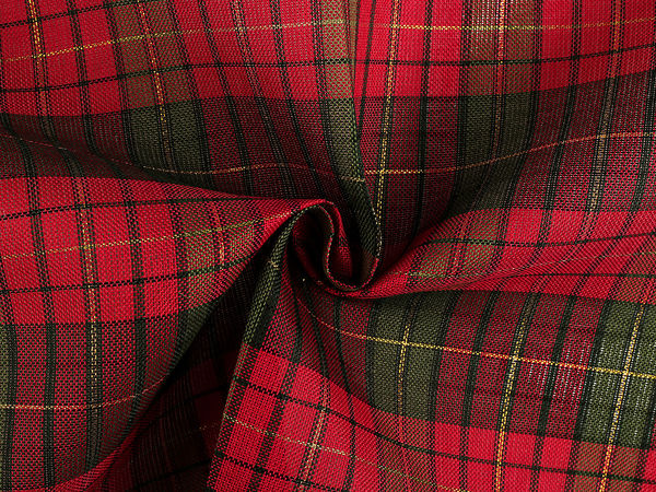 Premium Checkered Christmas Fabric with Glittering Lurex | Festive Holiday Crafting & Decorating Fabric
