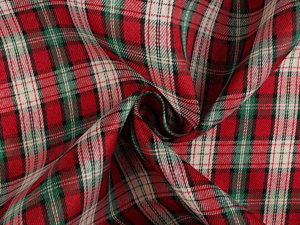 Premium Checkered Decorative Fabric - Structured Polyester Tweed for Tablecloths, Bags & Home Decor